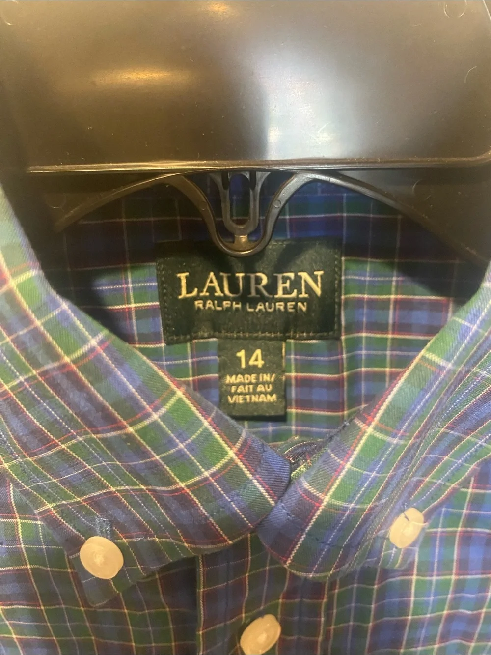 Ralph Lauren down plaid embroidered